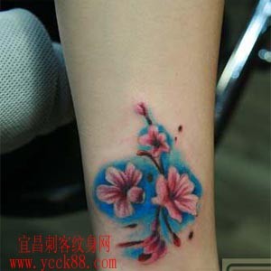 枝江花卉纹身图案