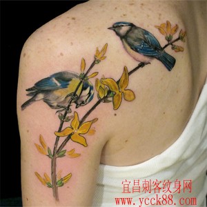 花鸟纹身图案（tat…